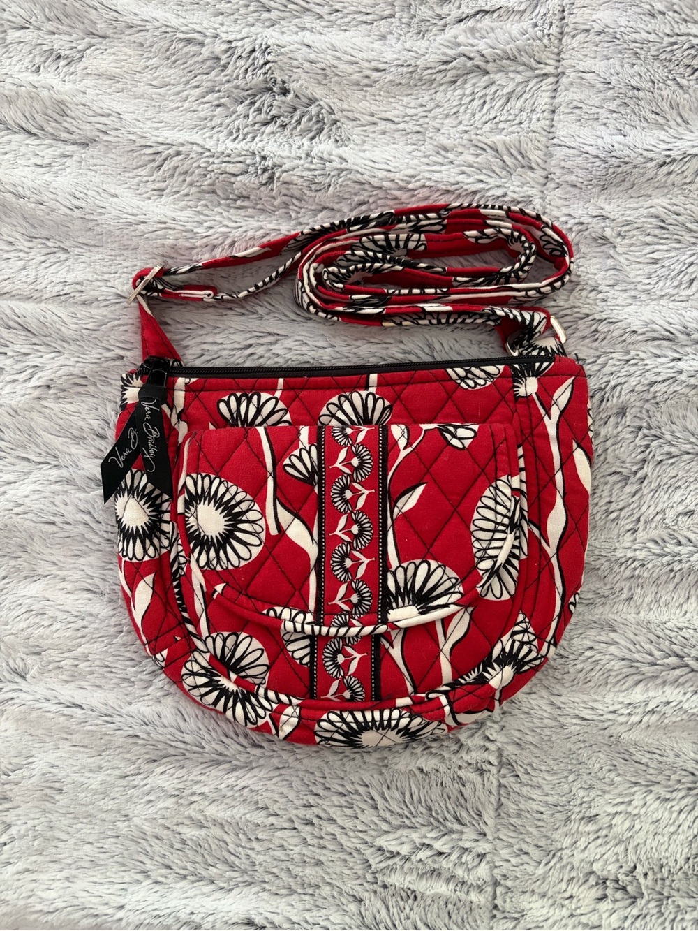 Vera Bradley Red Floral Quilted Crossbody